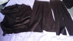 3 DELIG MANTELPAKJE IN DAIM, Kleding | Dames, Maat 38/40 (M), Kostuum of Pak, Bruin, Ophalen of Verzenden