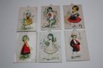 Retro folklore postkaartjes 6 stuks, Ophalen of Verzenden, 1940 tot 1960, Gelopen, Klederdracht