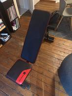 Verstelbare halterbank met gewichten tot 9,5 kg per gewicht, Sport en Fitness, Fitnessmaterialen, Ophalen, Gebruikt, Fitnessbank