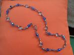 Vintage blauwe kristallen kralenketting, Handtassen en Accessoires, Kettingen, Ophalen of Verzenden, Blauw