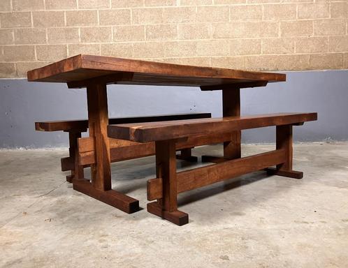 Sale eettafel banken Minimalistisch Brutalist Wabi Sabi, Huis en Inrichting, Complete eetkamers, Gebruikt, Ophalen