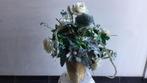 Glazen vaas met kunstbloemen., Ophalen, Zo goed als nieuw, Binnen