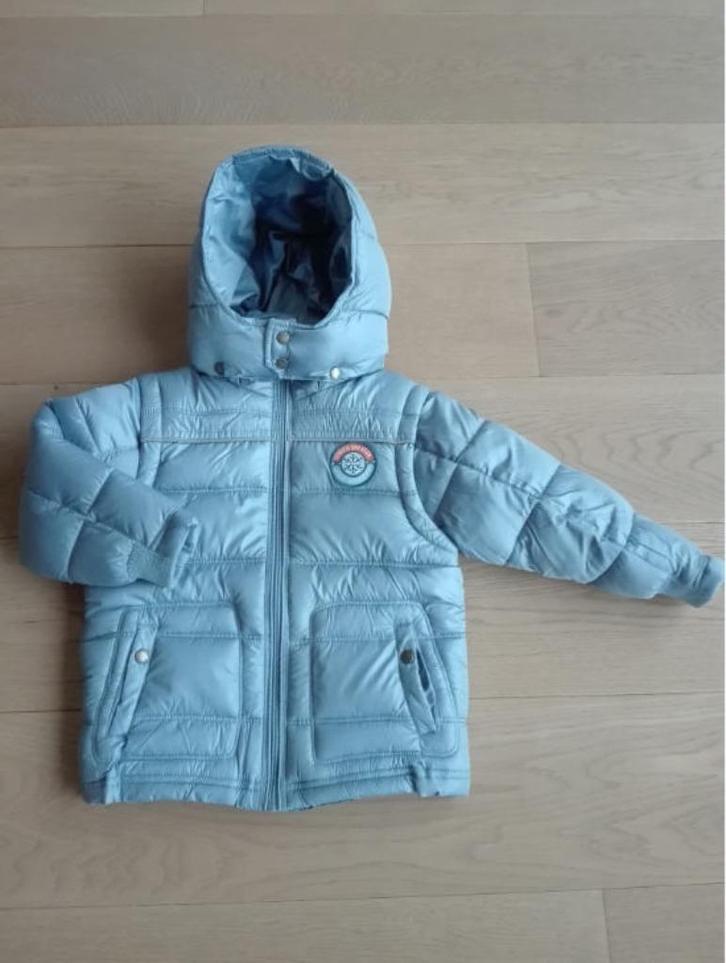 Blauwgrijze winterjas jongen - maat 4 jaar, Kinderen en Baby's, Kinderkleding | Maat 104, Gebruikt, Jongen, Jas, Ophalen of Verzenden