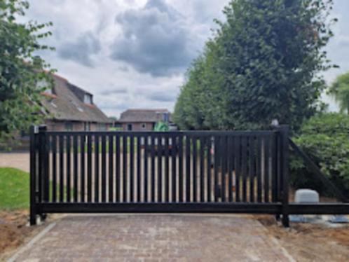 Lamellen schuifpoort 4x1,2 incl motor en montage, Tuin en Terras, Tuinpoorten, Nieuw, Schuifpoort, IJzer, 100 tot 150 cm, 200 cm of meer