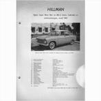 Hillman Super Minx Vraagbaak losbladig 1961 #1 Nederlands, Boeken, Auto's | Boeken, Gelezen, Ophalen of Verzenden