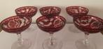 Boheemse robijn 6 Kristallen  Champagne of wijn glazen, Antiek en Kunst, Ophalen of Verzenden