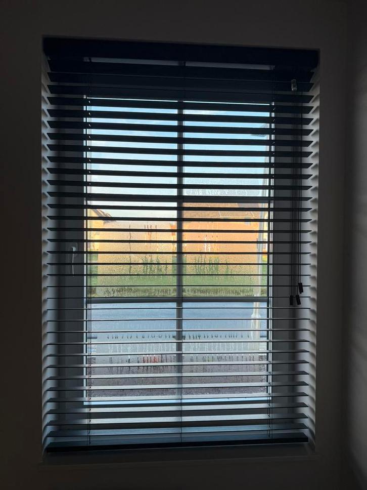 Jaloezie/lamel zwart hout (B 103 x H 156), Huis en Inrichting, Stoffering | Gordijnen en Lamellen, Zo goed als nieuw, Zwart, Ophalen