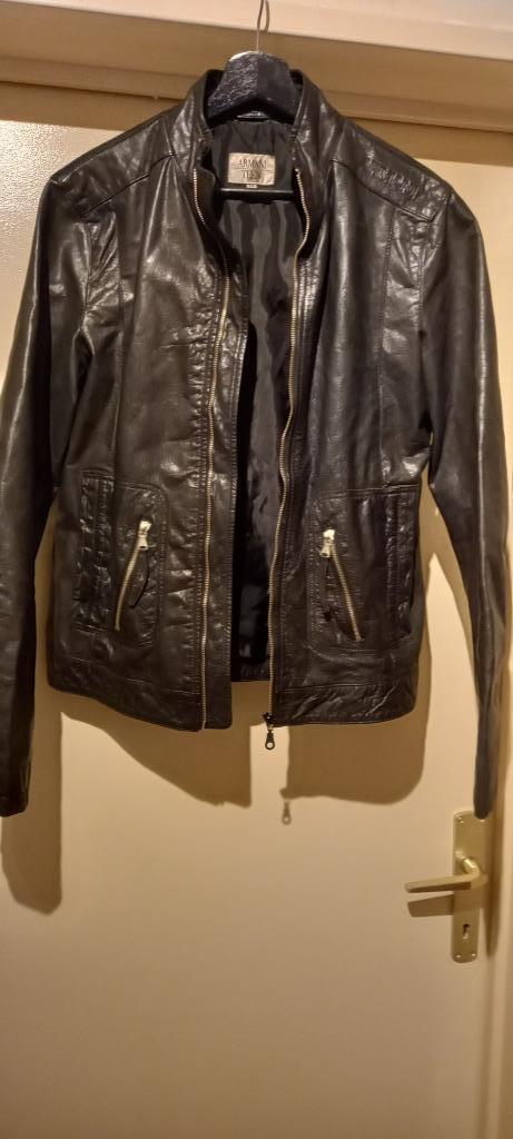 Giorgio Armani  Stijlvolle luxe lederen jacket 16 jaar, Enlèvement ou Envoi, Comme neuf, Noir, Giorgio Armani