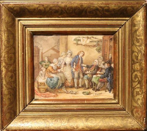Mooi 19e eeuws paneeltje, Antiek en Kunst, Kunst | Schilderijen | Klassiek, Verzenden