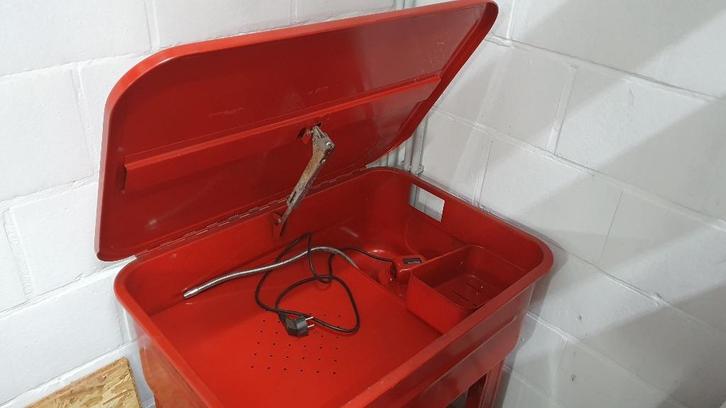 Onderdelenreiniger met bidon koudontvetter, Auto diversen, Autogereedschap, Gebruikt, Ophalen