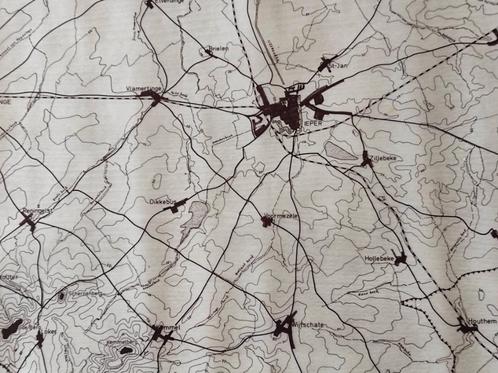 Oude landkaarten Heuvelland, Ieper, Poperinge ->zie foto's., Boeken, Atlassen en Landkaarten, Zo goed als nieuw, Landkaart, België