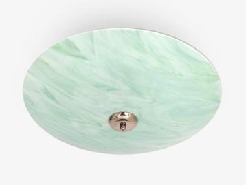plafondlamp art deco glas groen marmerend beschikbaar voor biedingen