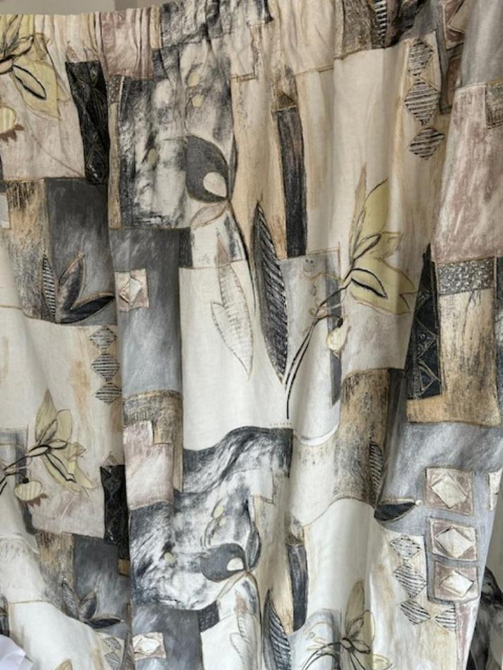 Overgordijn, Huis en Inrichting, Stoffering | Gordijnen en Lamellen, Zo goed als nieuw, Beige, Bruin, Ophalen