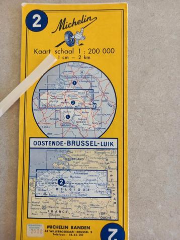Michelin wegenkaart nr 2 uit 1967. beschikbaar voor biedingen