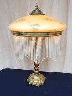 Weense tafel Lamp 1920 met Gemêleerde Opaline Glas Kap, Antiek en Kunst, Ophalen