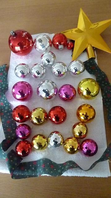 VINTAGE LOT BOULES DE NOEL * ETOILE *, Divers, Noël, Enlèvement ou Envoi, Utilisé