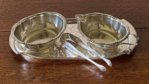 Oud dienblad/suikerpot/creamerstel., Antiek en Kunst, Antiek | Woonaccessoires
