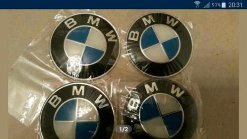 Bmw stickers blauw wit/zwart wit / m style 4 x 65 mm, Auto diversen, Autostickers, Ophalen of Verzenden