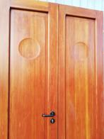 235,5hx132br Strakke dubbele houten buitendeuren, Comme neuf, 225 cm ou plus, 75 à 150 cm, Bois