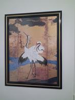 Kraanvogels in oosterse stijl, 47 x 63 cm met kader, Ophalen