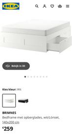 Brimnes bed Ikea 180x200, Huis en Inrichting, Slaapkamer | Bedden, Ophalen, Zo goed als nieuw, Wit, Hout