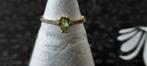 14k geelgouden ring met Peridoot en diamanten, Nieuw, Ophalen of Verzenden, 17 tot 18, Dame of Heer