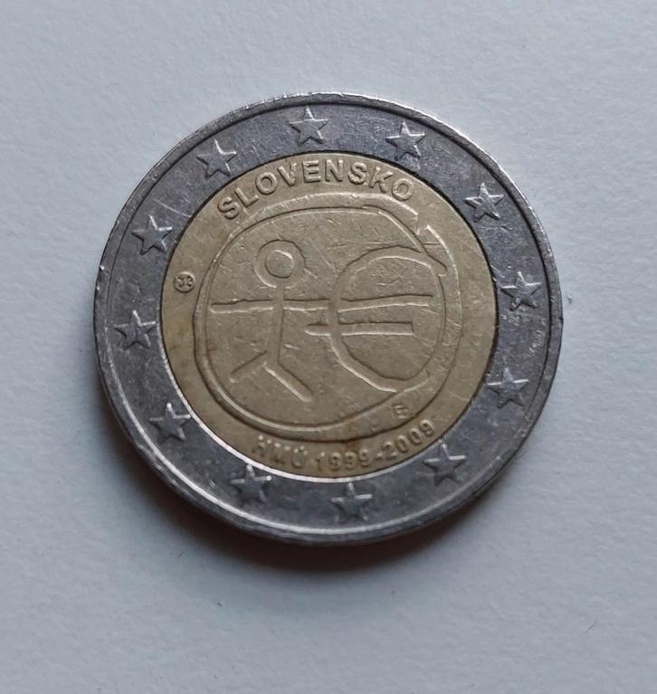 2 euro Slowakije 2009 Europese Monetaire Unie EMU 🇸🇰, Postzegels en Munten, Munten | Europa | Euromunten, Losse munt, 2 euro