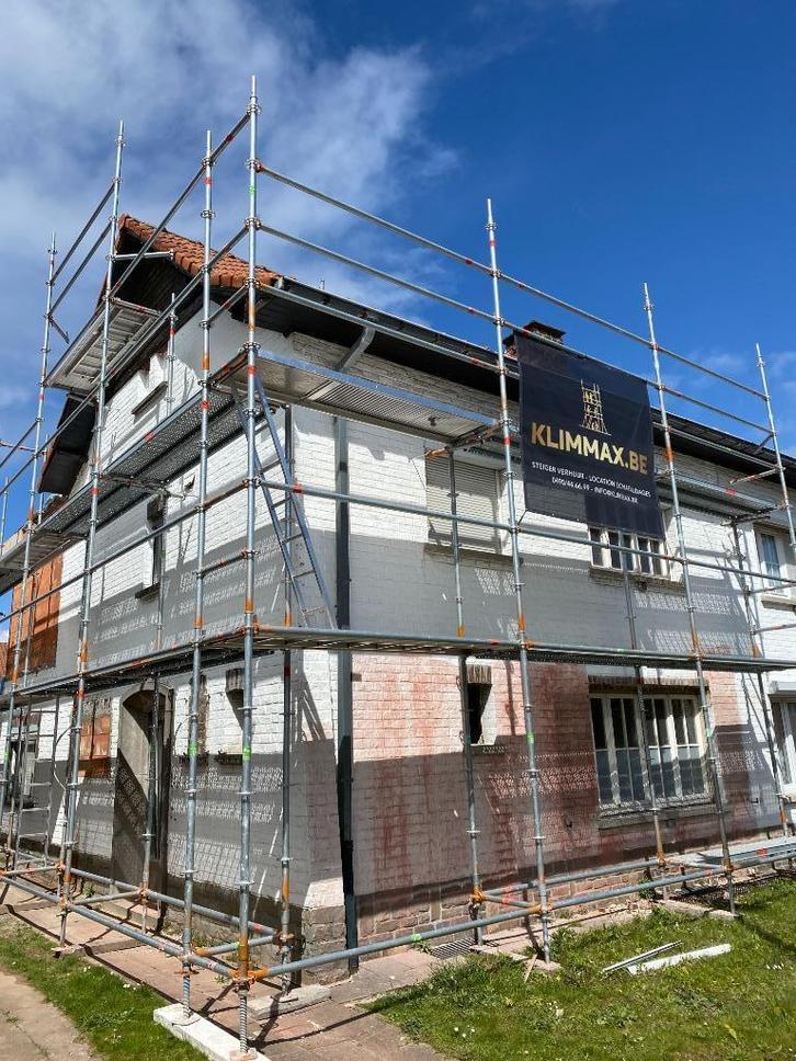 stelling te huur, Doe-het-zelf en Bouw, Steigers, Zo goed als nieuw, Gevelsteiger, 5 meter of hoger, Ophalen