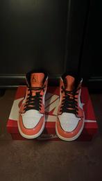 Nike Air Jordan 1 oranje/zwart/wit, Kleding | Heren, Wit, Ophalen of Verzenden, Zo goed als nieuw, Nike air Jordan