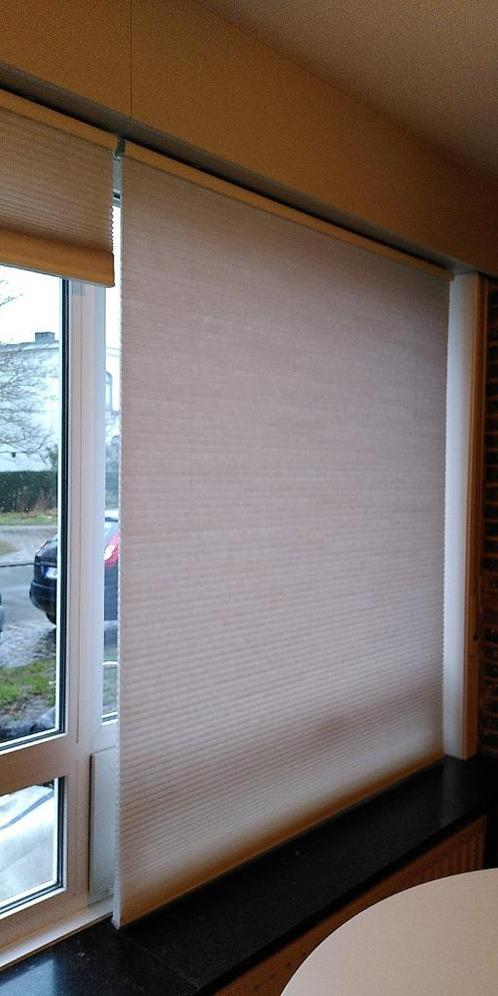 Witte plisségordijnen, Huis en Inrichting, Stoffering | Gordijnen en Lamellen, Zo goed als nieuw, 200 cm of meer, 100 tot 150 cm