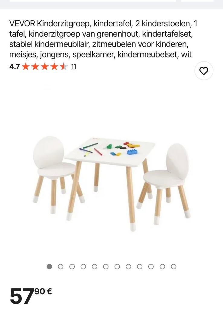 Tafel en stoeltjes NIEUW, Kinderen en Baby's, Ophalen, Nieuw