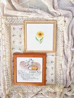 SOUS-PLATs vintage🌷 à fleurs et "recette"🌷, Antiquités & Art, Enlèvement ou Envoi