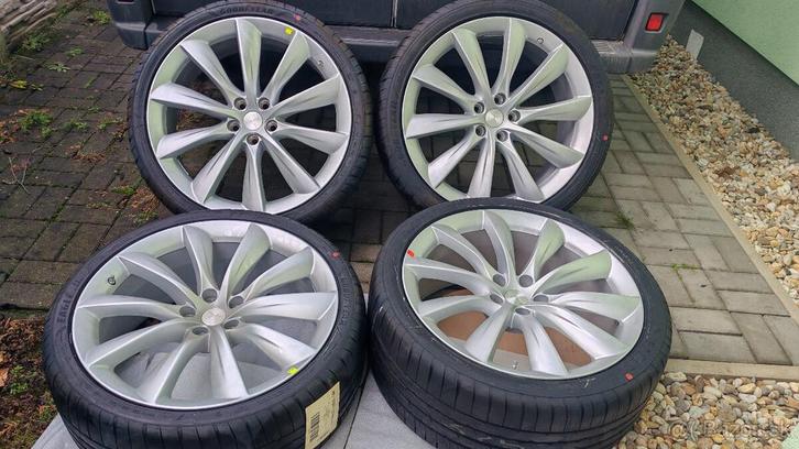 Tesla Model X 22inch Turbine velgen silver, Auto-onderdelen, Banden en Velgen, Banden en Velgen, Zomerbanden, Ophalen