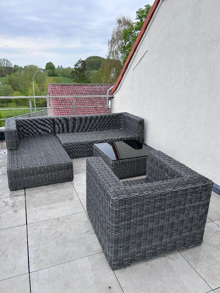 Mobilier de jardin en osier, 5 places, Osier, Salons de jardin, Enlèvement