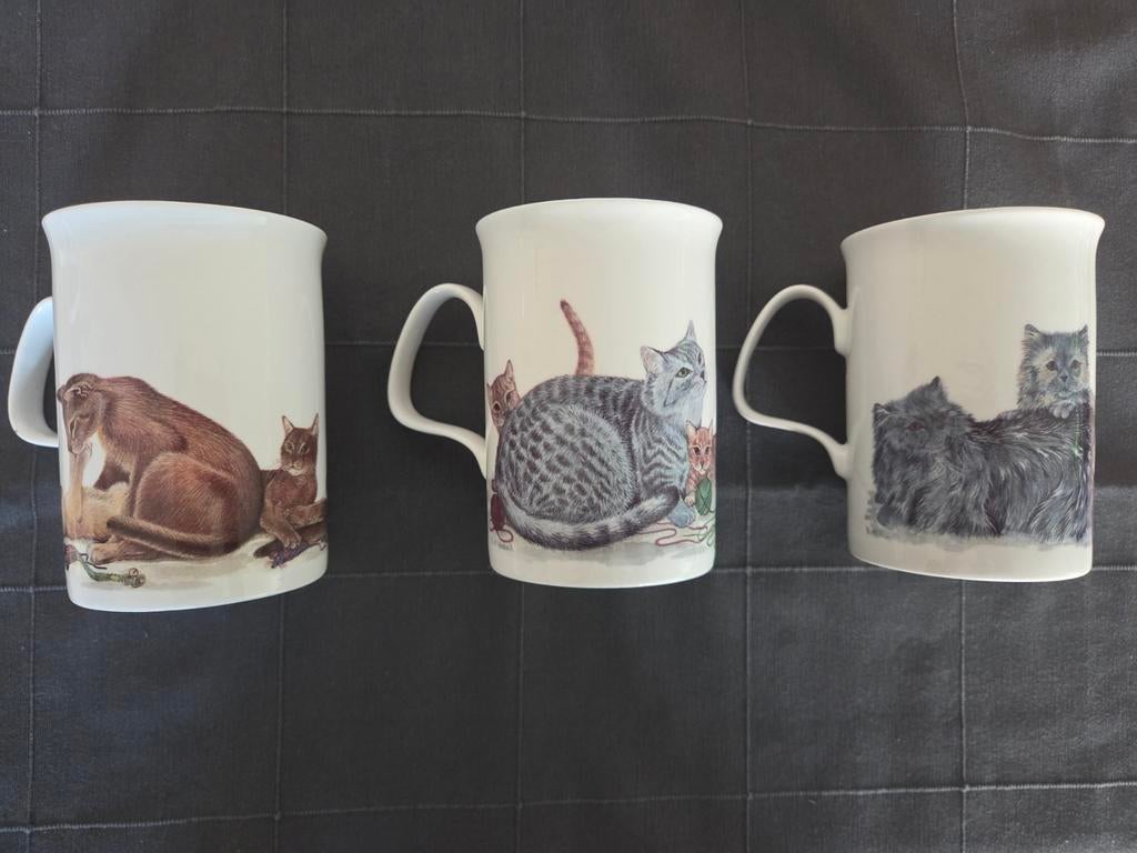 3 « Cat Lovers » vintage de Roy Kirkham datant de 1989 🐈, Enlèvement ou Envoi, Comme neuf, Autres styles, Porcelaine
