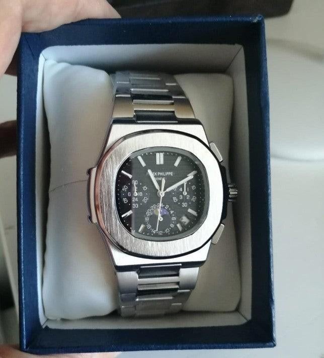 Patek Philippe zeer mooi werkende Chonograaf automatic, Handtassen en Accessoires, Horloges | Heren, Overige merken, Staal, Staal