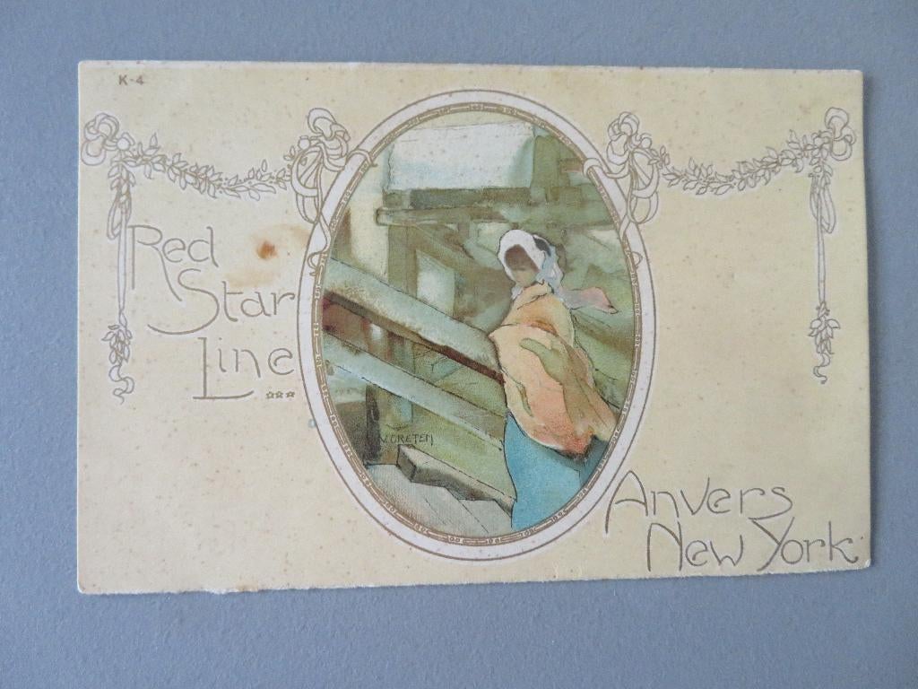 zeldzame postkaart Red Star Line Antwerpen New York, Ophalen of Verzenden, Zo goed als nieuw, Kaart, Foto of Prent