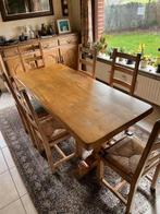 Eettafel met 6 stoelen, Huis en Inrichting, Ophalen, Gebruikt, Eikenhout, 50 tot 100 cm