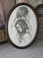 Schilderij vrouw & man leo janssens, Antiek en Kunst, Ophalen