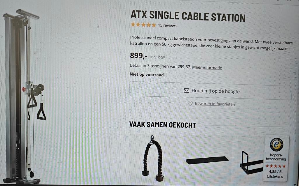 Single cable pulley ATX, Enlèvement