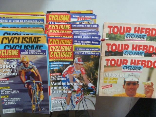 84 Franse tijdschriften, poster+++: Pantani, Musseeuw, V.D.B, Ophalen of Verzenden, Zo goed als nieuw, Overige typen