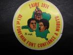 Autocollant de boxe politique Mobutu Ali Foreman Zaïre 1974, Collections, Enlèvement ou Envoi, 1960 à 1980, Non affranchie, Sports et Jeux