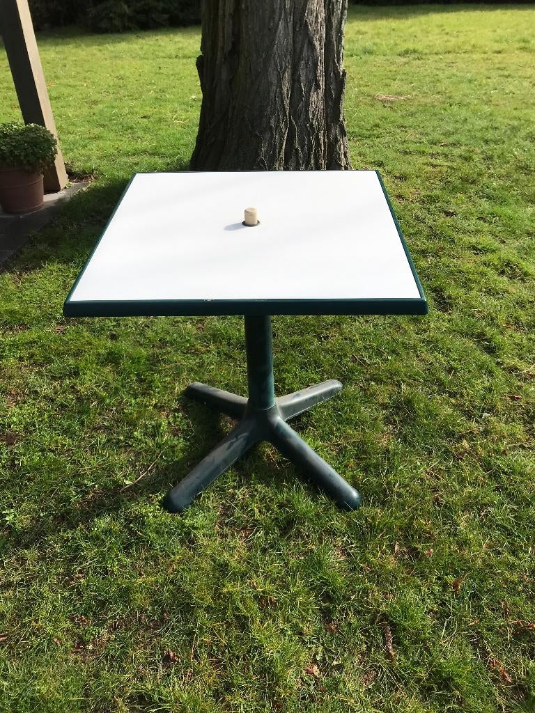 Tuintafel PVC, Jardin & Terrasse, Tables de jardin, Enlèvement, Utilisé, Carré, Plastique