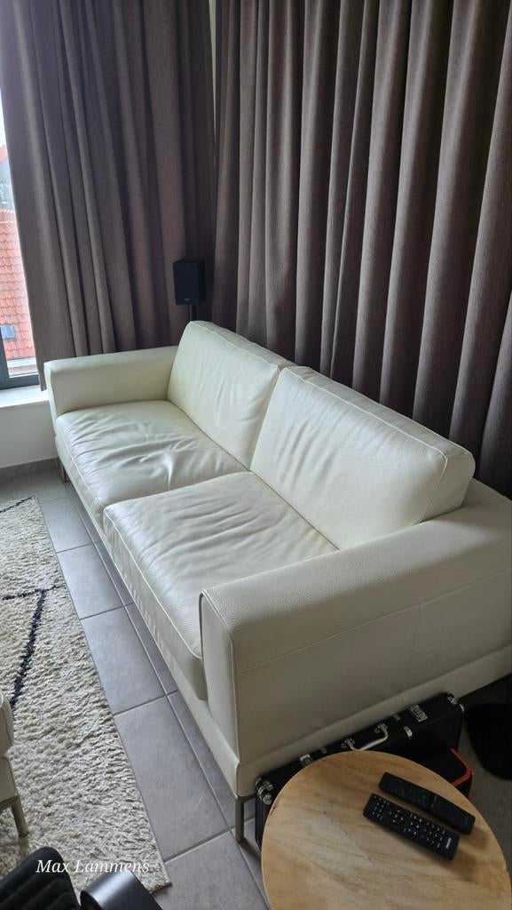 Lederen zetel. Kleur wit. 100% leder., Huis en Inrichting, Ophalen