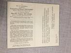 2 oorlogsslachtoffers Poupaert - De Looze +bombardement 1944, Verzamelen, Bidprentjes en Rouwkaarten, Verzenden, Bidprentje