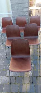 6  vintage stoelen, Maison & Meubles, Chaises, Vintage, Brun, Enlèvement, Utilisé