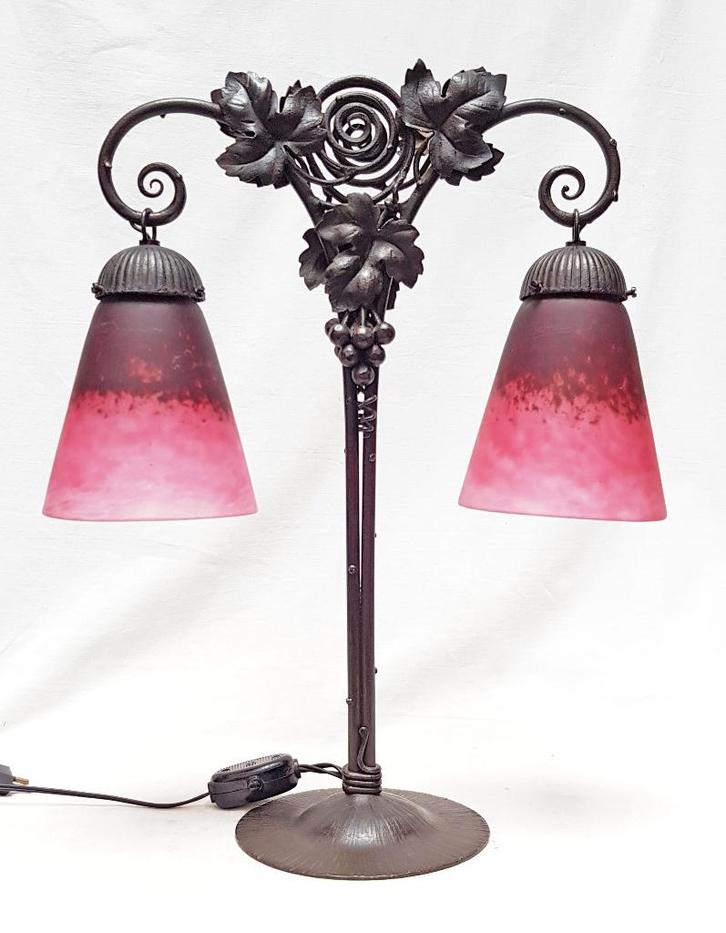 Lampe latérale double Art Déco - Schneider., Antiquités & Art, Antiquités | Éclairage, Enlèvement ou Envoi