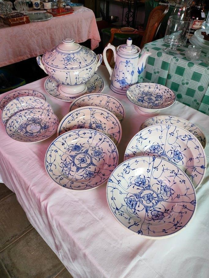 Ensemble vintage en faïence bleue et blanche, Antiquités & Art, Antiquités | Céramique & Poterie, Enlèvement