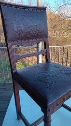 Chaise style Henri II assise et dossier en cuir  motif drago, Enlèvement