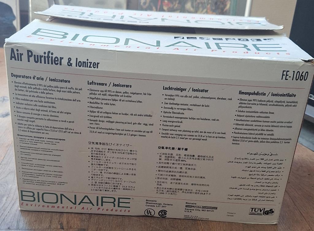Bionaire luchtreiniger en ionisator, Ophalen of Verzenden, Zo goed als nieuw, Luchtreiniger